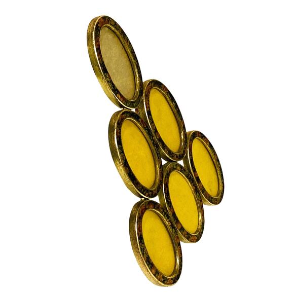 Unique Bucklers style photo frame multi 6-compartment oval easel standing metal - Picture 3 of 9